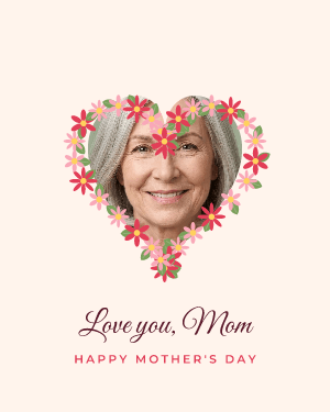 Heart of flowers: photo template