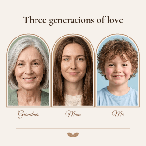 Three generations: photo template
