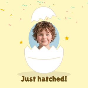 Just hatched: photo template