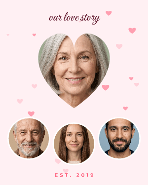 Our love story: photo template