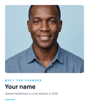 Meet the founder: photo template