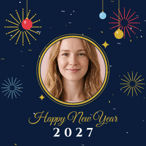 Happy New Year: photo template