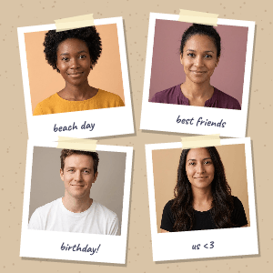 Polaroid wall: photo template