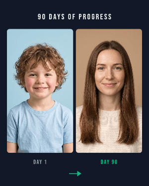 Day 1 vs today: photo template