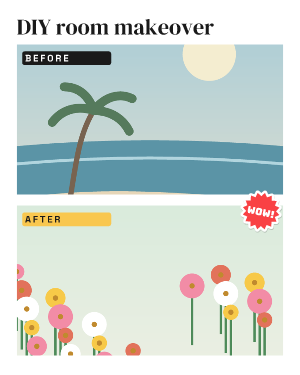 Room makeover: photo template