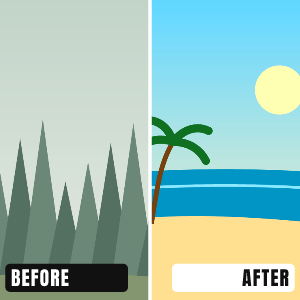 Before and after: photo template