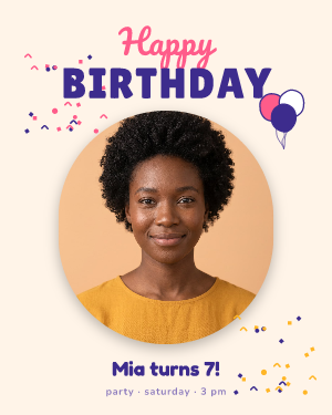 Confetti birthday: photo template