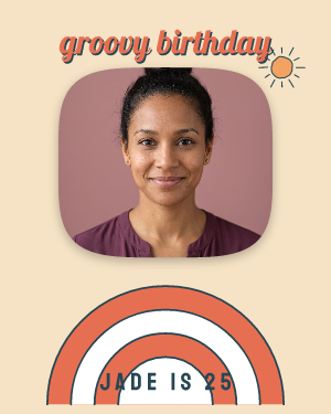 Retro birthday: photo template