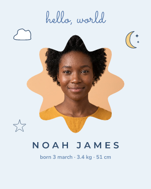 Hello, baby: photo template