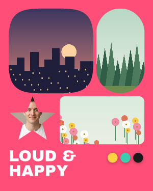 Bold colour: photo template