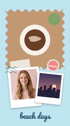 Beach days: photo template