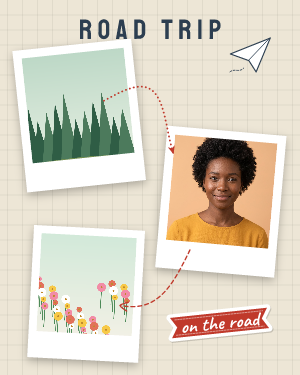 On the road: photo template