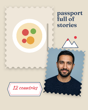 Passport stamps: photo template