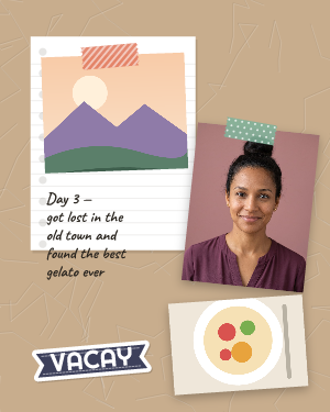 Travel journal: photo template