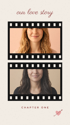 Love on film: photo template