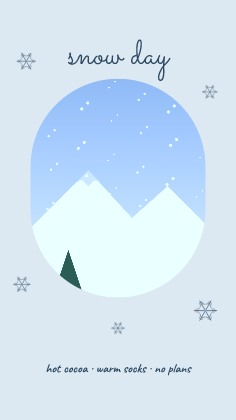 Snow day: photo template