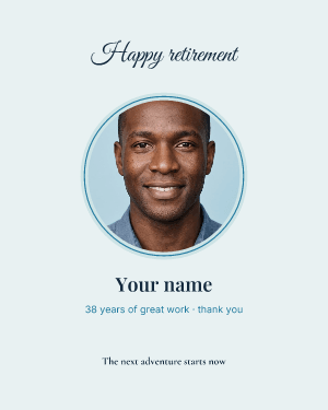 Happy retirement: photo template