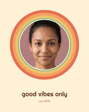 70s sun: photo template