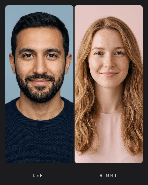 Side by side: photo template
