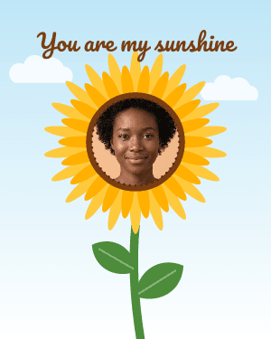 Sunflower face: photo template