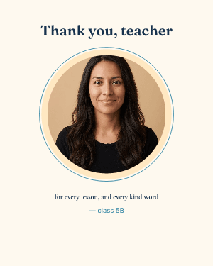 Thank you, teacher: photo template