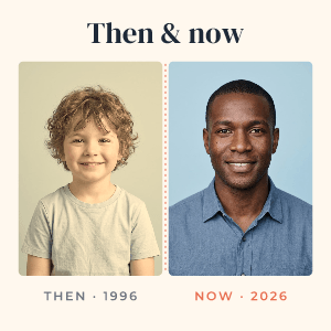 Then and now: photo template