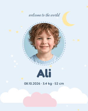 Welcome baby: photo template