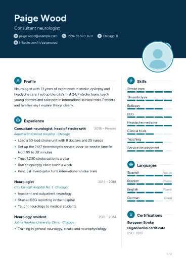 Aqua Deep: resume template