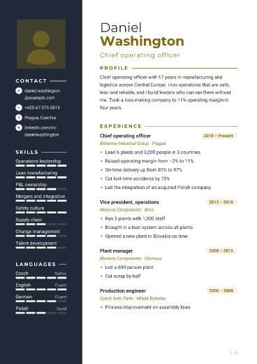 Graphite Yellow: resume template