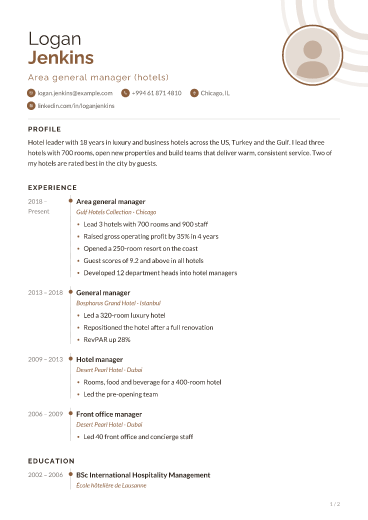 Mocha Line: resume template