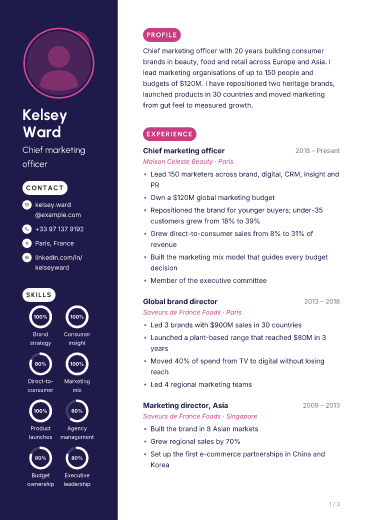 Neon Night: resume template