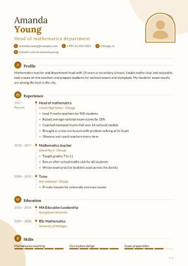 Ochre: resume template
