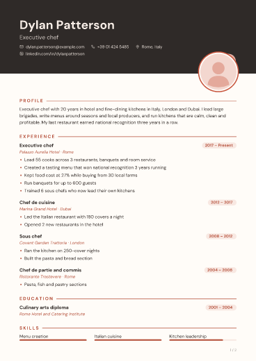 Terracotta: resume template